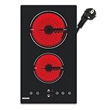 WEHIMO Glaskeramikkochfeld 2 platten, Domino Glaskeramikkochfeld, 29.5cm,...