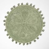 Homescapes Badvorleger Blume, runde grüne Badematte 60 cm Baumwolle,...