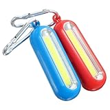 PENIKOKO 2 STÜCK LED Schlüsselanhänger Taschenlampe Rot Blau Robuste LED...
