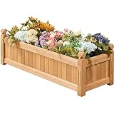 Yaheetech Hochbeet Pflanzkasten Blumenkasten 110,5 cm L × 40 cm B × 35,5...