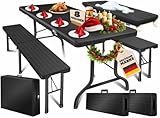 KESSER® Bierzeltgarnitur 3-teilig Set Tisch & 2x Bank | Buffettisch für...