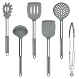 TEAMFAR Küchenhelfer Set, 6 Stück Silikon Küchenutensilien Kochbesteck...