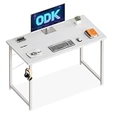 ODK Kleiner Schreibtisch, 100×48cm Computertisch Bürotisch Mit Kopfhörer...
