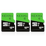 KEXIN 16GB Micro SD Karte 3 Stück UHS-I MicroSDHC Speicherkarte bis zu 80...