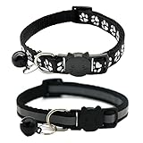 Hepplly 2-Pack Katzenhalsbänder Quick Release Reflective Kitten Halsband...