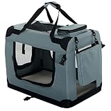 PET VIOLET Hundetransportbox Hundebox Faltbar Auto Transporttasche Hunde...