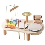 Kids Drum Kit für Kleinkinder, 5 in 1 hölzerne Kleinkind -Drum -Set, Baby...