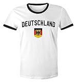 Klassisches Herren WM-Shirt Deutschland Flagge Retro Trikot-Look Fan-Shirt...