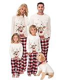 SAMGU Weihnachten Schlafanzug Familien Pyjama Set Lang Tops+Hosen Strampler...