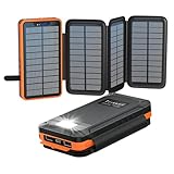 Solar Powerbank 26800mAh, elzle Solar Ladegerät mit 2 USB-A Ausgang & 1...
