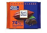 Ritter Sport Die Kräftige 74 % aus Peru 100 g, pure Edel-Bitterschokolade...