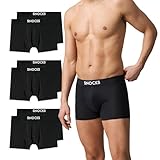 Snocks Boxershorts Herren aus Bio-Baumwolle (6er Pack) - Atmungsaktiv und...