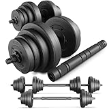 TREX SPORT Hanteln Set | 2er Set Kurzhanteln & Langhantel | 20kg 40kg...