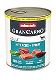 animonda GranCarno Hunde Nassfutter mit Lachs + Spinat (6 x 800 g),...