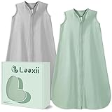 Looxii 2er Pack Baby Schlafsack Sommer 100% Baumwolle Sommerschlafsack 0.5...