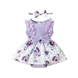 ESSECMBS Baby Mädchen Sommer 2 Stück Strampler Kleid Anzug Spitze...