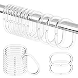Dimeho Duschvorhang Ringe, 24 Stück Transparent C-förmige...