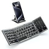 MoKo Faltbare Tastatur Bluetooth QWERTZ, Tragbar Tastatur Klappbar mit...