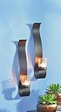 Wandkerzenhalter 2-er Set Schwarz