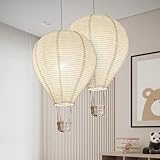 METHEDEECO 2er Set Heißluftballon Pendellampenschirme 35cm – Weiße...