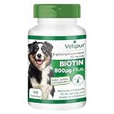 Fairvital | Vetipur Biotin Tabletten für Hunde - 90 Tabletten - Biotin...
