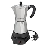 cilio Espressokocher CLASSICO für 6 Tassen | elektrisch 480W | Ø 11,5 cm...