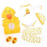 RUNGQIANY Reborn Baby Kleidung Big Yellow Duck 5 StüCk Set Passt Zu...