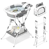 COOSEYA Baby Badewanne mit Gestell für 0-18 Monate, Faltbare Babybadewanne...
