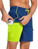 Atforna Badehose Herren Lang Badeshorts mit Kompression Liner 2 in 1...
