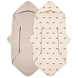 Peepeemax Kapuzenhandtuch Baby 2er-Pack, Musselin Baumwolle Baby Handtuch...
