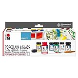Marabu 1115000000087 - Porcelain & Glass Starter Set Glänzend, Porzellan-...