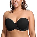 DELIMIRA Damen Trägerloser BH - Bügel BH mit geformte Cups Schwarz 95D