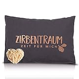 Herbalind Zirbenkissen Zirbentraum in Anthrazit/Roségold 30x20 mit...