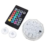 TOGEVAL LED Tauchlicht mit Fernbedienung Wasserdichtes Rgb Unterwasserlicht...