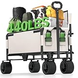 2-in-1-Bollerwagen Faltbar mit Bremsen: der Sich in einen 2-Personen-Stuhl...