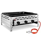 TLSUNNY Edelstahl Gasbräter 3-flammig 12 kW, Gasgrill Kommerzieller, Profi...