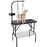 WestKing Adjustable Dog & Cat Grooming Table with 2 Safety Slings and Mesh...
