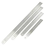 Vueinrg 4 Stück Edelstahl Lineal Metall Lineal Set 15cm 20cm 30cm 40cm...