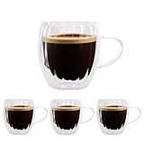 4er-Pack 250 ml doppelwandige Cappuccinotassen, Kaffeebecher-Set mit...
