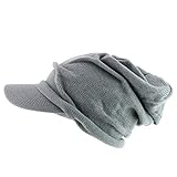 Armycrew Deep Crown Knit Slouch Rasta Beanie Visor - Grau - Einheitsgröße