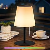 uuffoo Solar Tischlampe Outdoor 2-in-1 Aufladung Warmweiß und RGB...