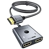 WARRKY HDMI Switch 4K@60Hz, HDMI 2.0 Switcher 2 In 1 Out 【2K@144Hz, 1m...