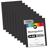 perfect ideaz - Moosgummi DIN-A4, 27 Blatt, Schwarz, 29,7 x 21 cm (2 mm...