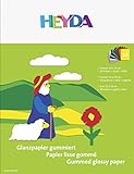 Heyda 2048006 Glanzpapier-Heft (22 x 25 cm, 80 g/m², 12 Blatt) 10 Farben,...