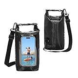 FESSOSKO 2L Schwarzer Wasserdichter Packsack - Verstellbarer Schulterriemen...