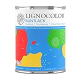 Lignocolor Buntlack glänzend | Möbelfarbe für Innen (750 ml, Hellbraun...