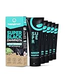 happybrush Vegane Aktivkohle Zahnpasta SuperBlack mit Minze Geschmack 5er...