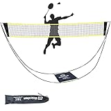 BEFANS Tragbares Badminton-Netz-Set für Garten, Pickleball,...