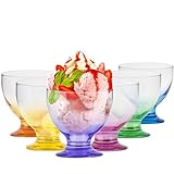 TREND FOR HOME Eisbecher Glas Dessertschalen Glas Bunt | 475 ml | Set von 6...