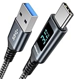 USB C Kabel 1M 3.1A Schnellladekabel USB C, QC 3.0 & USB 3.0 5Gbps...